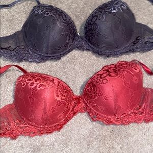Lace push up bra set